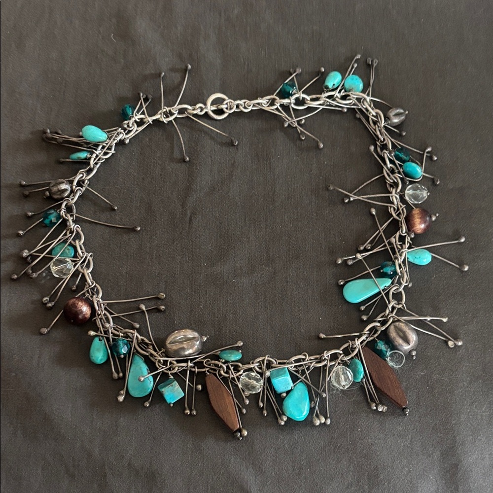 Sterling and turquoise necklace.